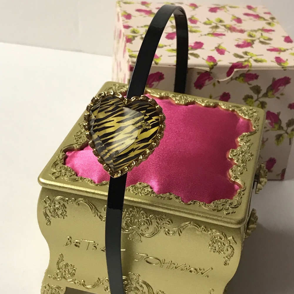 Zebra lucite heart Betsey Johnson headband rare - Picture 4 of 4
